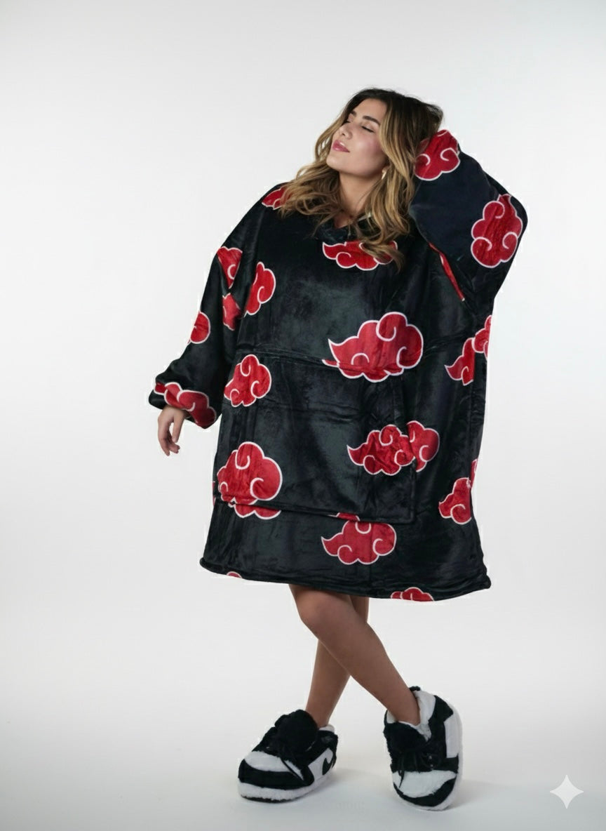 Cozy Naruto oversized hoodie blanket, front view - Cozify Lebanon