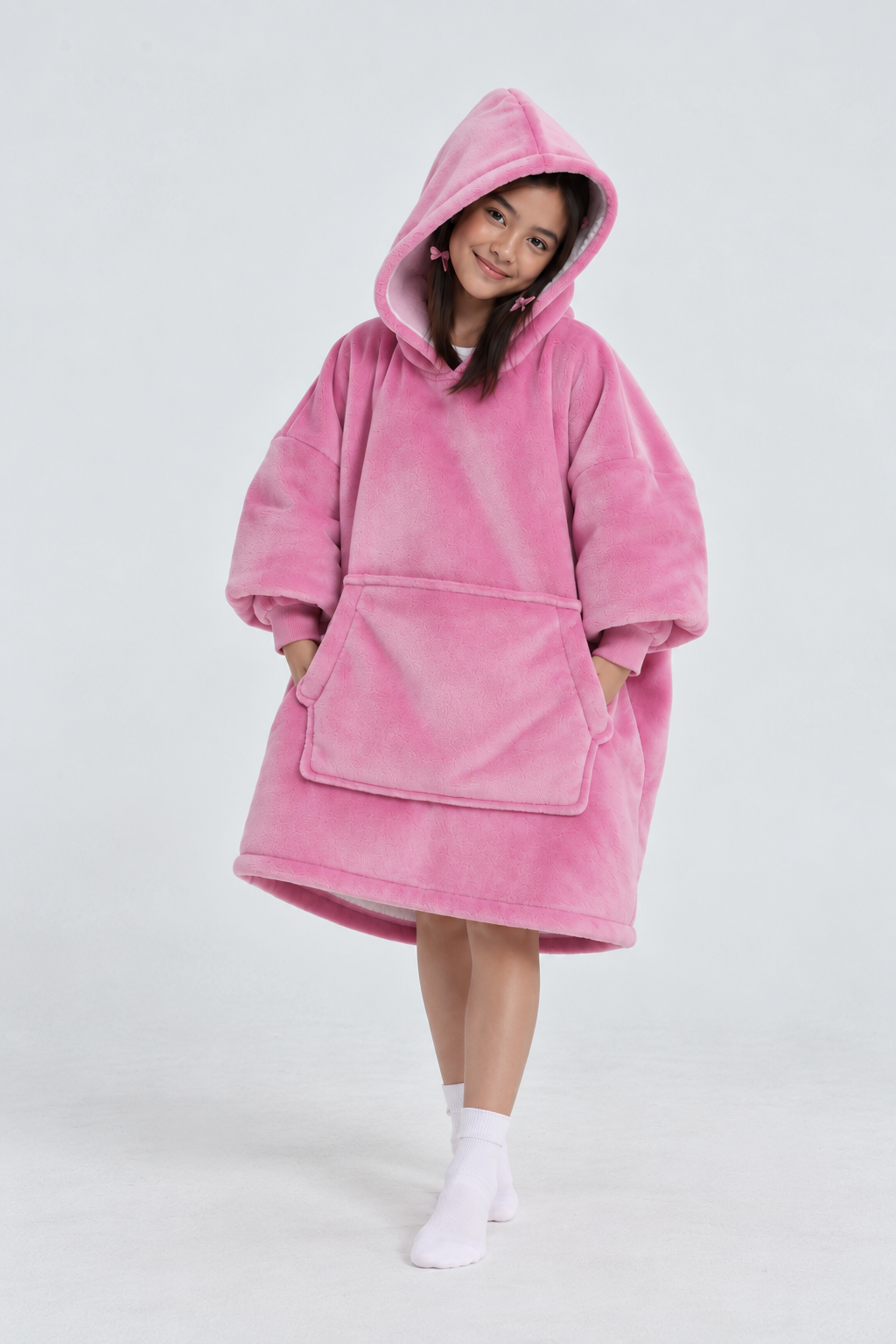 Cozy Cotton Candy Kids Oversized Hoodie Blanket in cotton candy pastel — Cozify Lebanon (view 1)