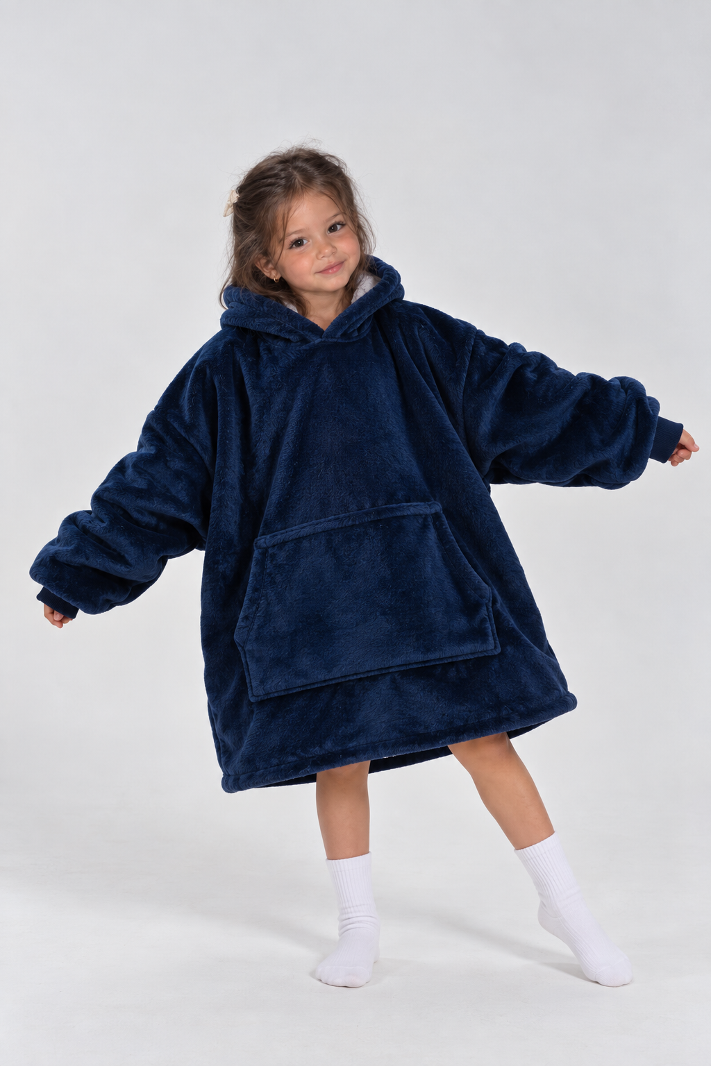 Cozy Atlantic Kids kids oversized hoodie blanket in atlantic blue — Cozify Lebanon
