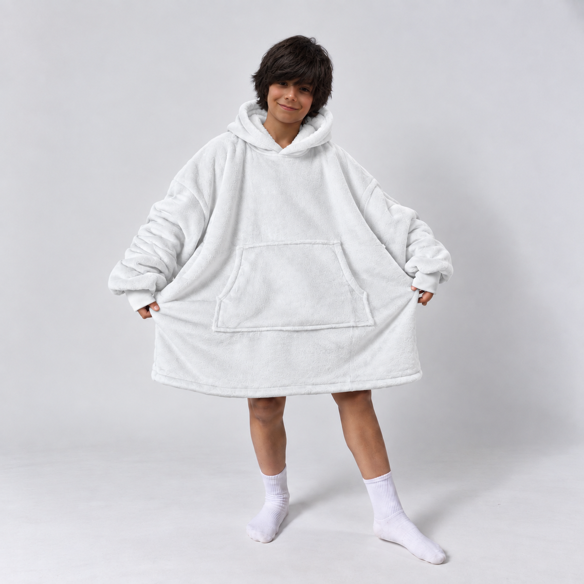 Cozy Kids Ice kids oversized hoodie blanket in icy ice-blue — Cozify Lebanon