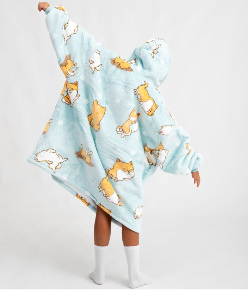 Cozy Kids Doggy hoodie blanket for kids, Back View - Cozify Lebanon