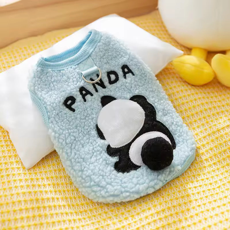 Cozy Mini Panda fleece vest for pets, Back View - Cozify Lebanon