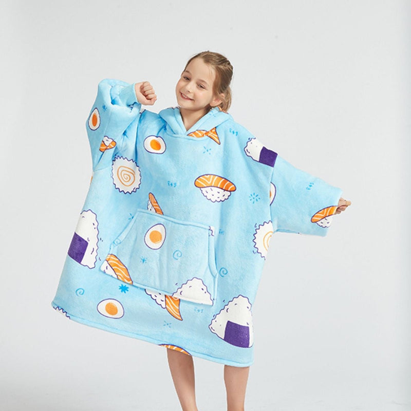 Cozy Kids Sushi hoodie blanket for kids, Front View - Cozify Lebanon