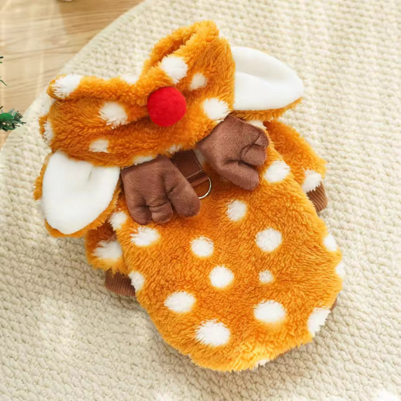 Cozy Deer reindeer hoodie for pets, Detail View - Cozify Lebanon