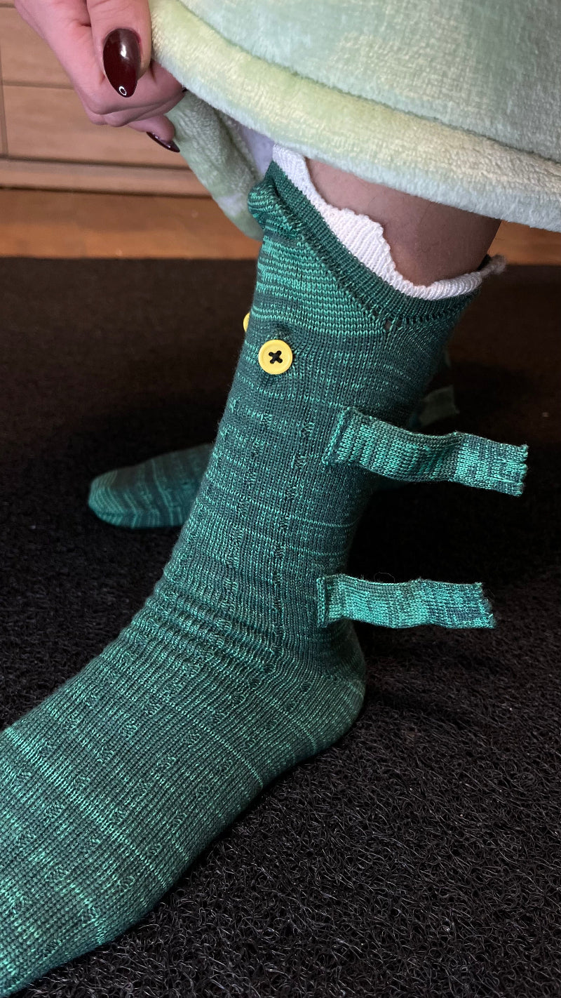Cozy T-Rex dinosaur socks, Front View - Cozify Lebanon