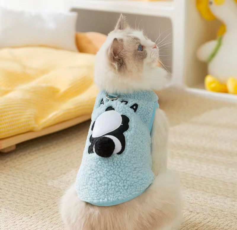 Cozy Mini Panda fleece vest for pets, Front View - Cozify Lebanon