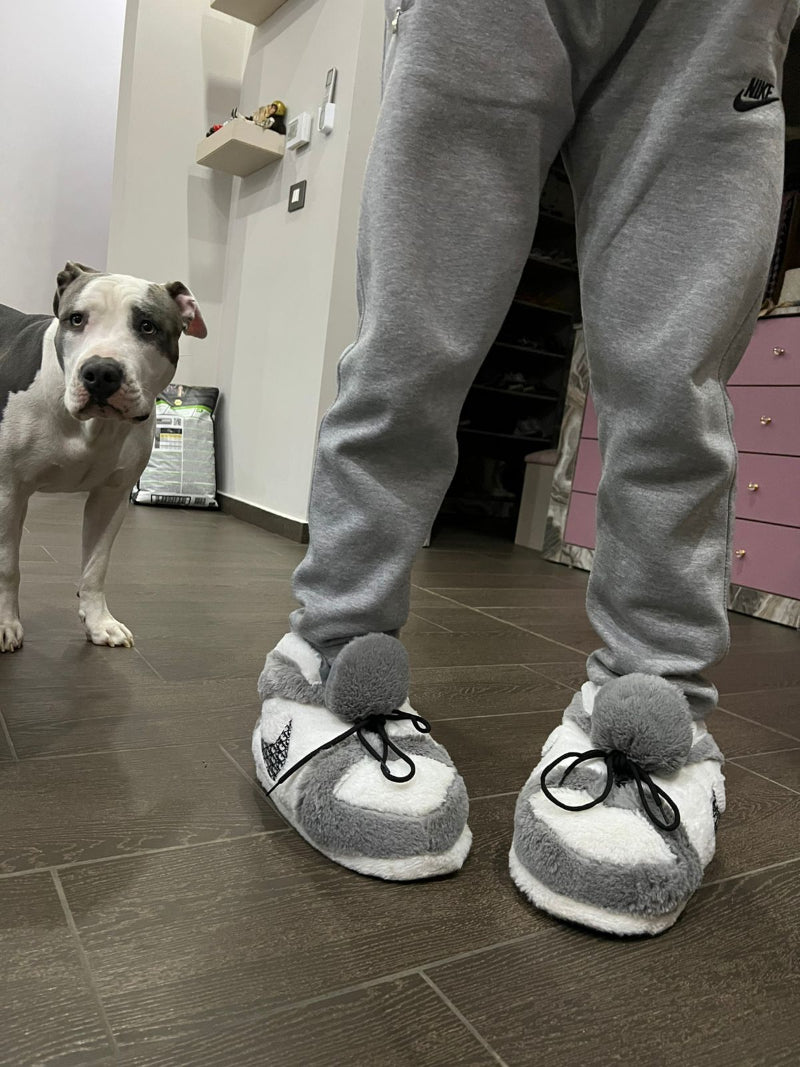 Cozy GrayDior Edition cloud slippers in gray, Back View - Cozify Lebanon