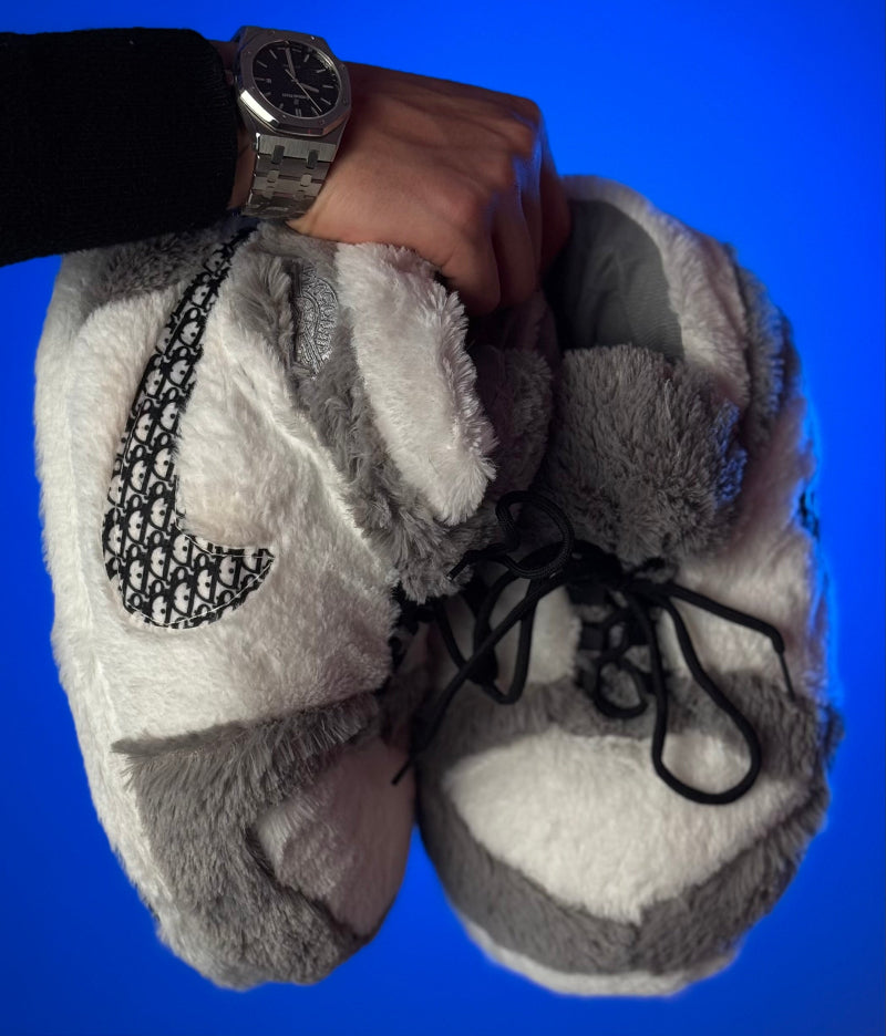 Cozy GrayDior Edition cloud slippers in gray, Front View - Cozify Lebanon